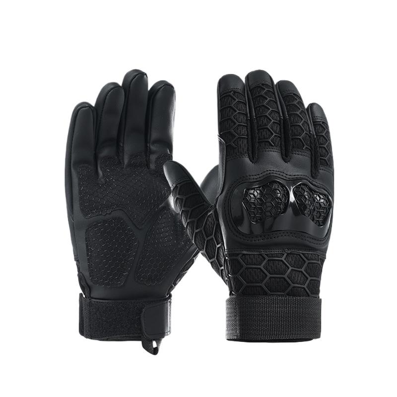 Мотоциклетные перчатки Мотоциклетные внедорожные перчатки с защитой от падений и скольжения Износостойкие тактические перчатки для верховой езды с пятью пальцами L чёрный