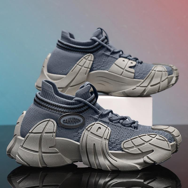 

Мужская обувь дышащая вязаная обувь-носки мужская весенняя платформа сетка спортивная и повседневная модная обувь студенты 41