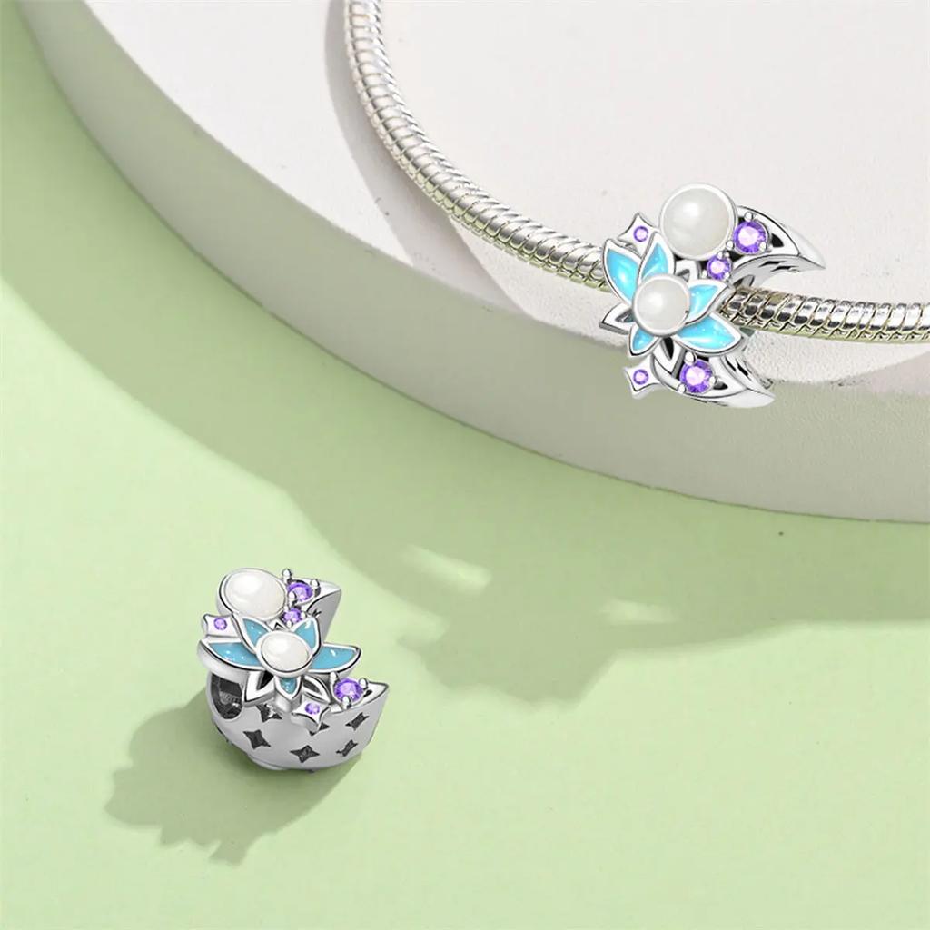 Original Copper Pink Heart Zircon Flowers Cats Sunflowers Beaded Charm Fit Bracelet Women Gift Diy Jewelry Set