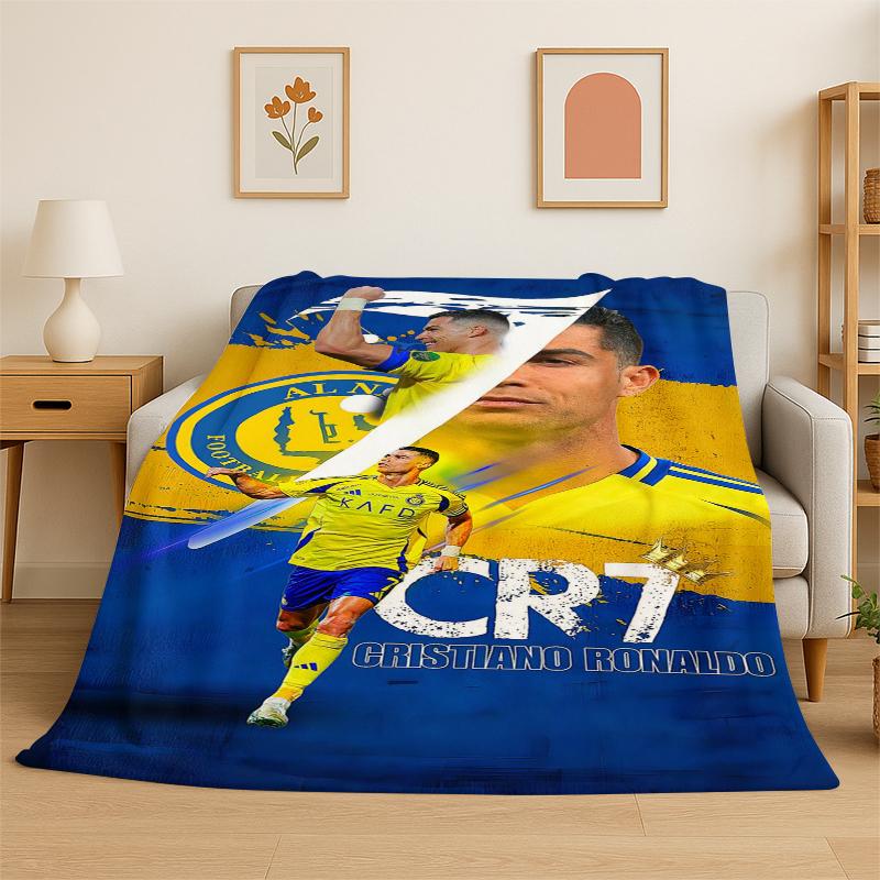 CR7 Goat R-Ronaldo Football Star Flannel Blanket Soft Warm Throw Blanket for Bedroom Living Room Bed Travel Camping Picnic Kid