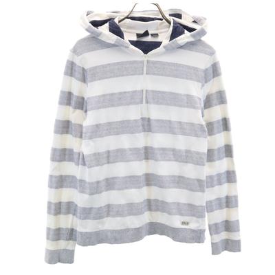 Padrão de Borda Manga Comprida Meio Zíper Parker S branco Masculino Usado