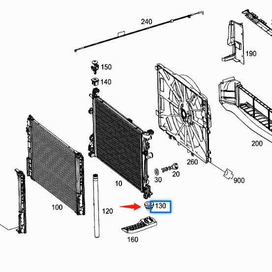 Radiator Rubber Mount for Mercedes-Benz W176 A200 / W246 B200