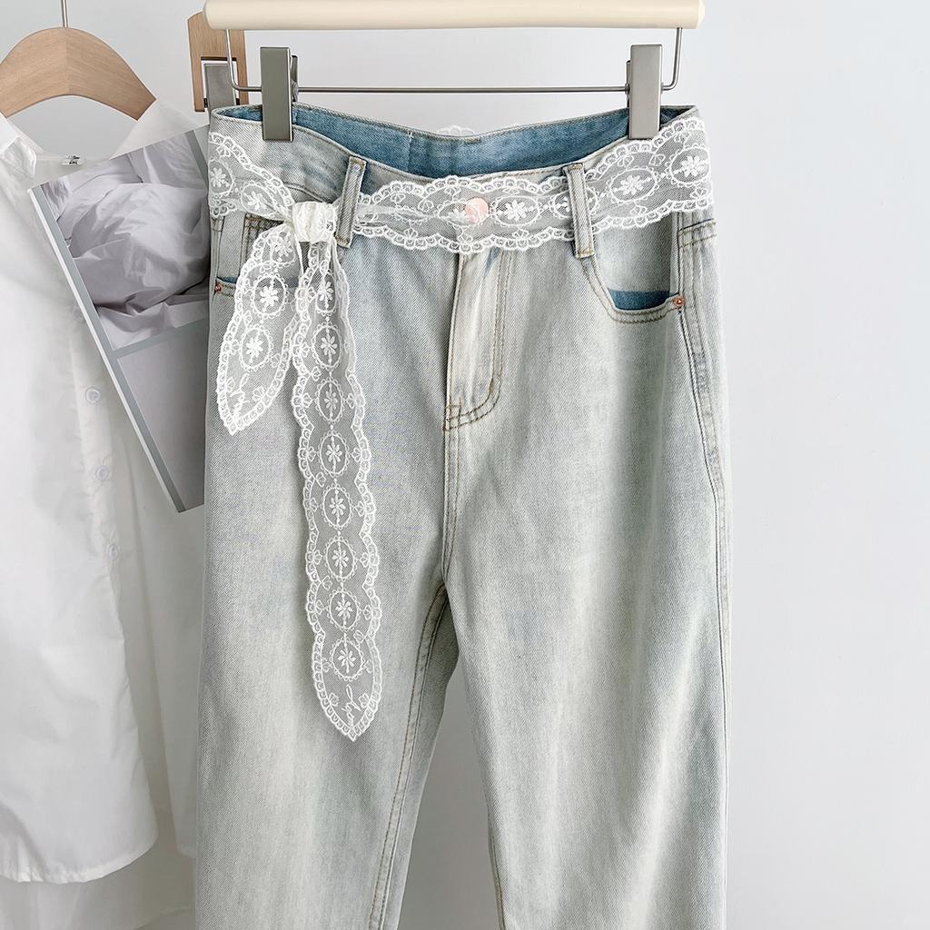 Narrow And Long Lace Belt Female Elegance Versatile Silk Scarf Multifunctional Decorative Hair Tie Ribbon Ribbon