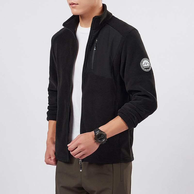 

Мужская флисовая куртка Весна и Осень Зима Мужская куртка, Двусторонняя флисовая куртка, Теплая куртка XS чёрный