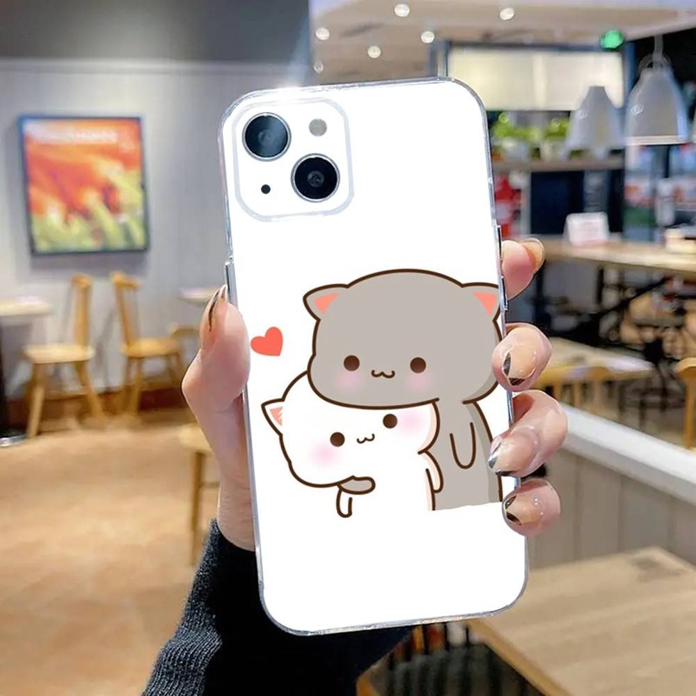 Cute BuBu DuDu Phone Case For iPhone 16,15,14,13,12,11 Pro,Max,Plus,X,XS,XR,SE,Mini Transparent Silicone Soft