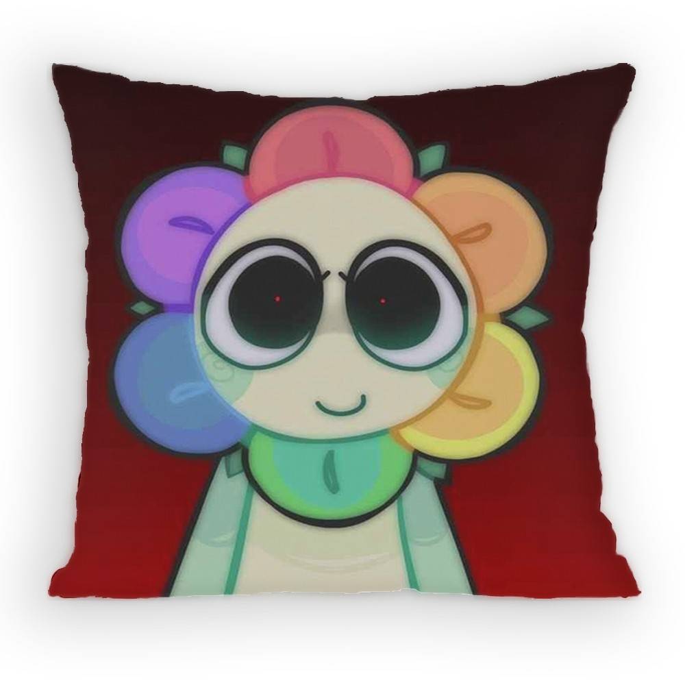Horror Game Dandys World Pillow Case Antidustmite Pillowcase Invisible Zipper Silky Short Plush Sofa Cushion Cover