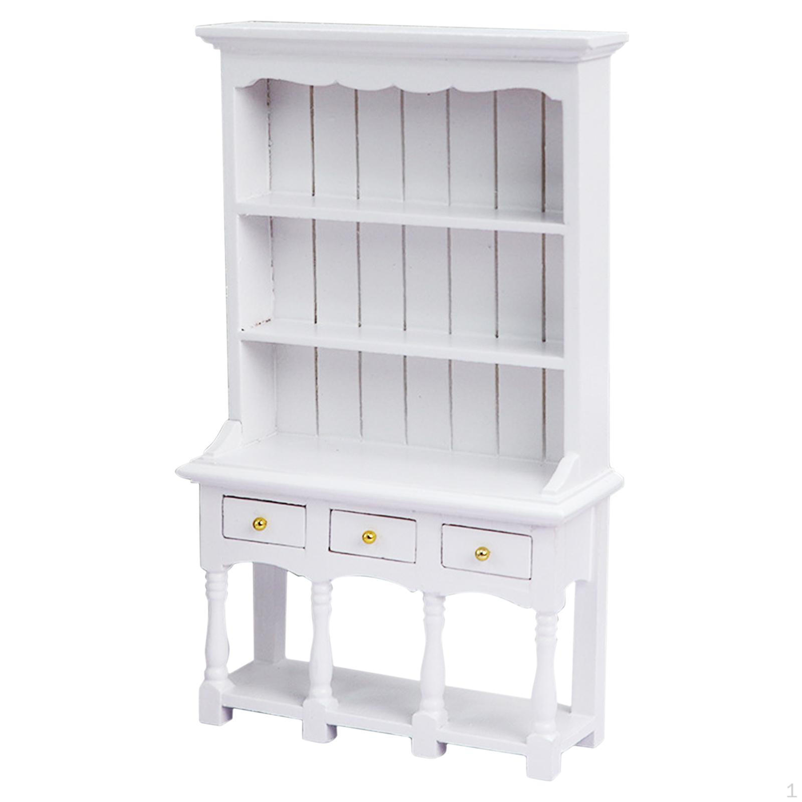 1:12 1/12 Miniature Cupboard Bookcase Dollhouse Furniture Adults Playset 3 Stands
