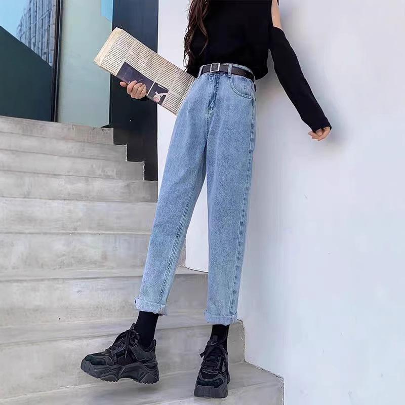 Women's High Waist Straight Leg Solid Color Slim Fit Jeans, Autumn/Winter 2026