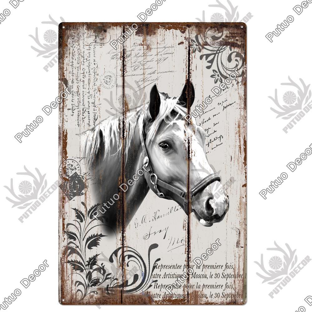 Putuo Decor Farm Tin Sign Milk Vintage Tin Sign Plaque Metal Plate Retro Poster for Farmhouse Cow Pig Wall Stickers Art Decor