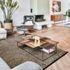 Living Room Rug Flat Weave Cotton Black Light Reflection Grey 160x230