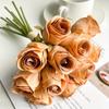 Elegant Home Decor 6-Head Artificial Rose Flower Bouquet, Perfect for Wedding, Parties, Holidays, and Birthdays