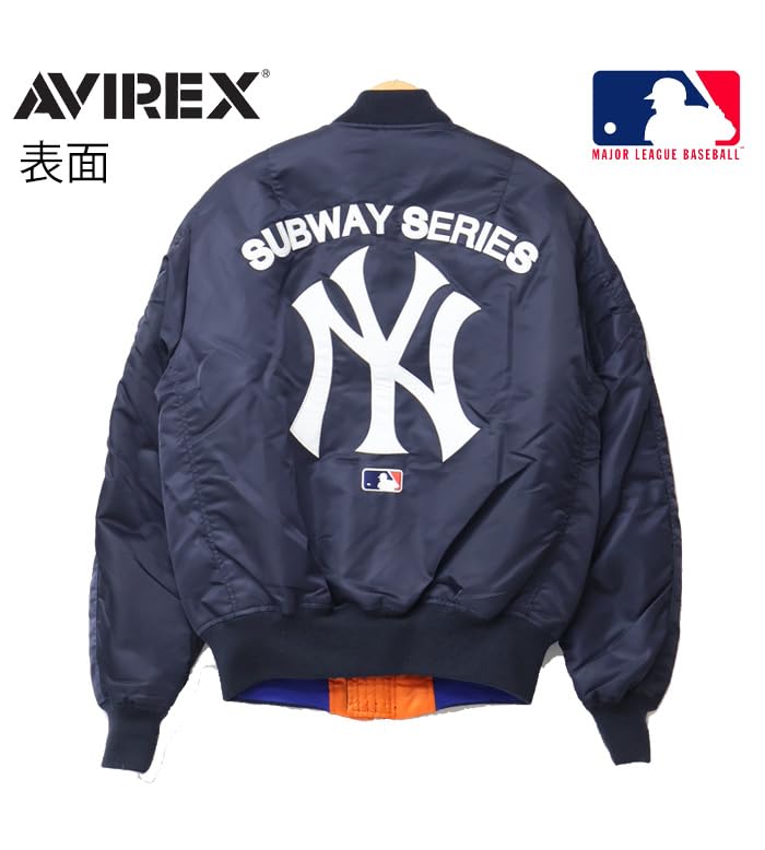 MLB Collaboration Jacket [AVIREX] MA-1 783-3252049 (M Size, 120 Navy)