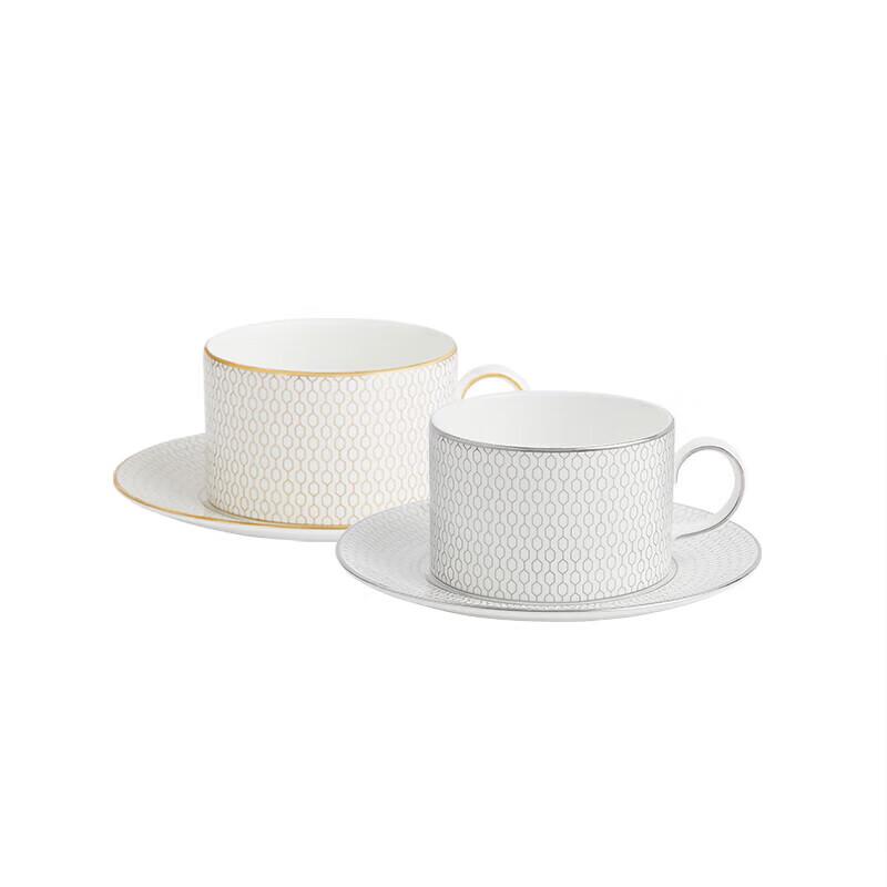 Wedgwood Geometric Platinum & Gold Cup & Saucer Set