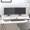 VidaXL Support de moniteur Blanc 100x27x15 cm Bois de pin solide 813960
