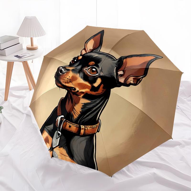1PC Cute Dog Pet Puppy Umbrella Portable Folding Umbrella Iron Frame Hole Bone Structure Outdoor Home Umbrella A11