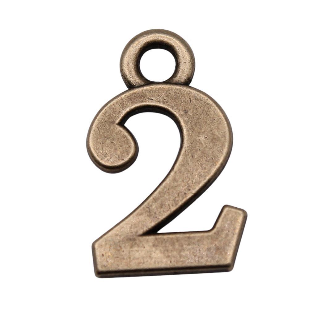 Number Tags Charms Alloy Pendants For Birthday Party Jewelry Making Accessories