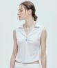 SSY Iron Bar Shirred Collar Sleeveless White