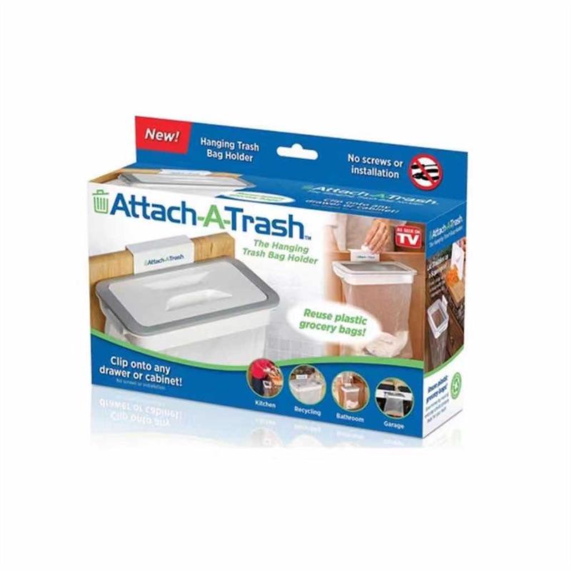 Attach-A-Trash: Cabinet Door Hanging Kitchen Garbage Rack