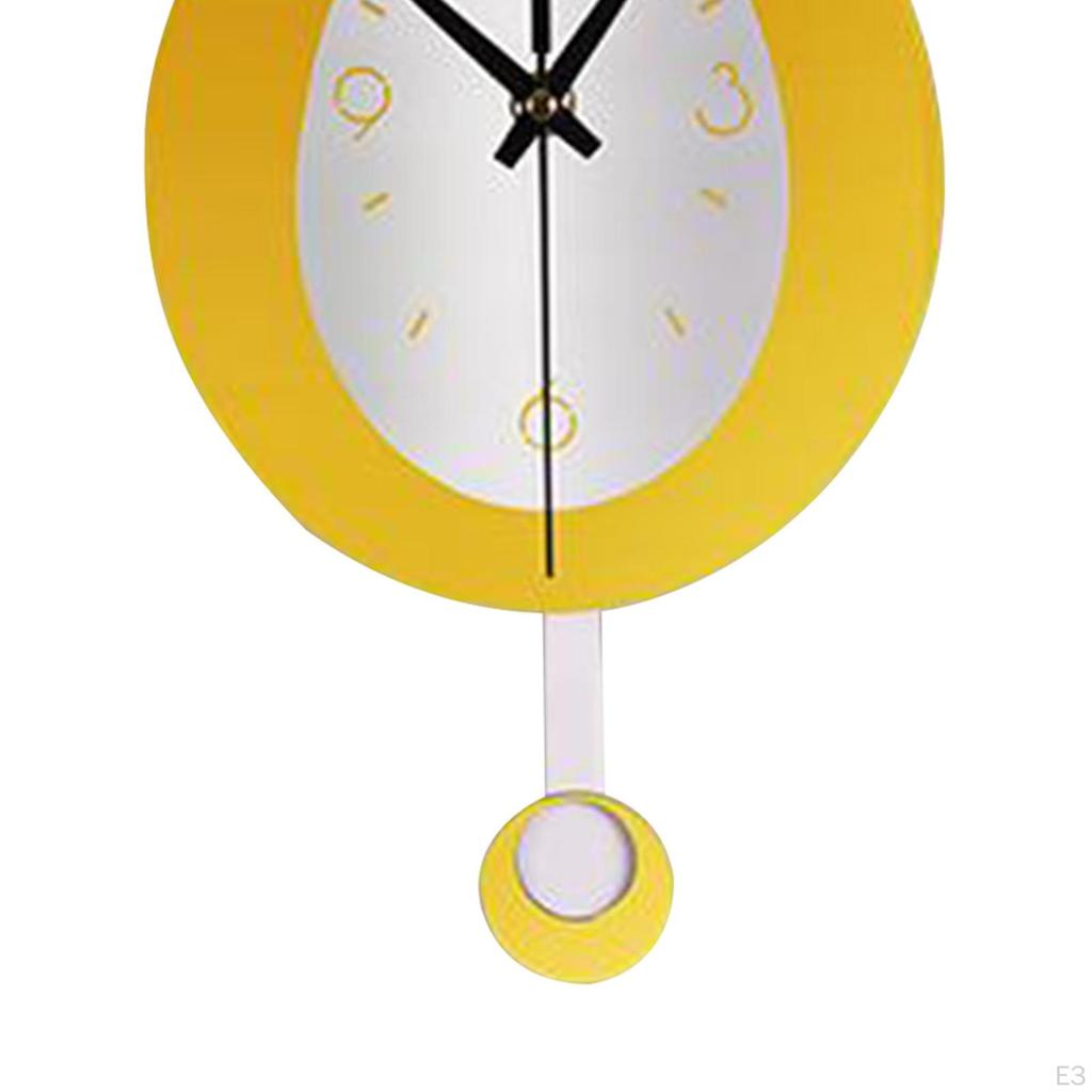 12 Inch Quiet Pendulum Wall Clock for Home Use, Non Ticking Office And Bedroom (Battery Powered)