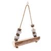 Pet Bird Parrot Parakeet Budgie Toy Wood Swing with Bell Cage Hanging Perch