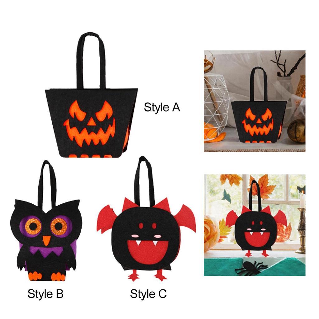 Halloween Candy Bag Halloween Decor Multifunctional Reusable Non Woven Tote Bag for Shelf Cabinet Entrance Living Room Bedroom
