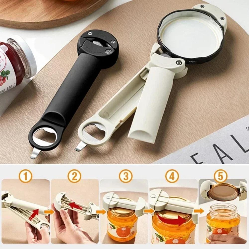 Hot Sale Retractable Jar Opener Adjustable Magnetic Beer Bottle Opener Tool Multifunction Can Cap Kitchen Twist The Lid Gadgets