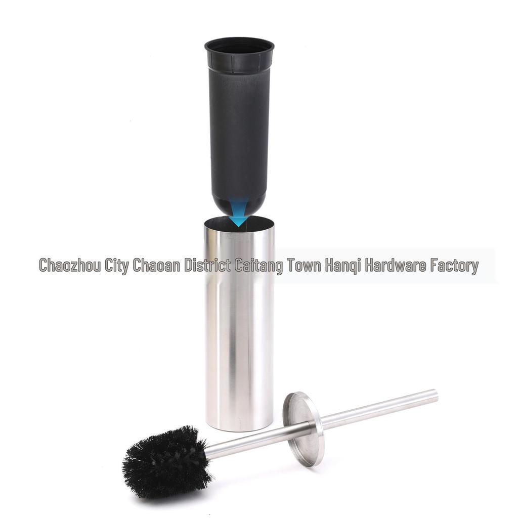 Wall-Mounted Stainless Steel Toilet Brush with Floor Stand for Household Bathroom Cleaning