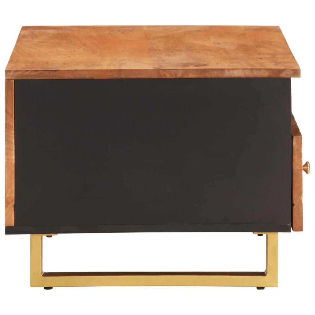 Coffee Table Brown and Black 80 x 54 x 40 cm Solid Mango Wood