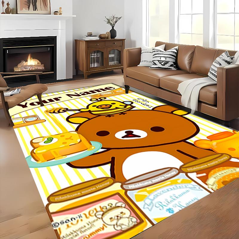 Custom personalization San-X Rilakkuma Area Rug - Perfect For Kitchen, Bathroom,Laundry Room Decor Large Size Available,Gift All Seasons