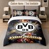 Custom Bedding Set Borussia Dortmund Pattern, Print Name Text 1 Duvet Cover Plus 2 Pillowcases Home Textile