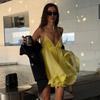 2026 European and American Style Summer New Women's Clothing Solid Color Slim-fitting High-waisted Fashion V-neck Suspender Backless Dress