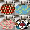 Nordic Geometric Grid Printed Pattern Circular Floor Mat Home Living Room Sofa Bedroom Floor Decoration Carpet