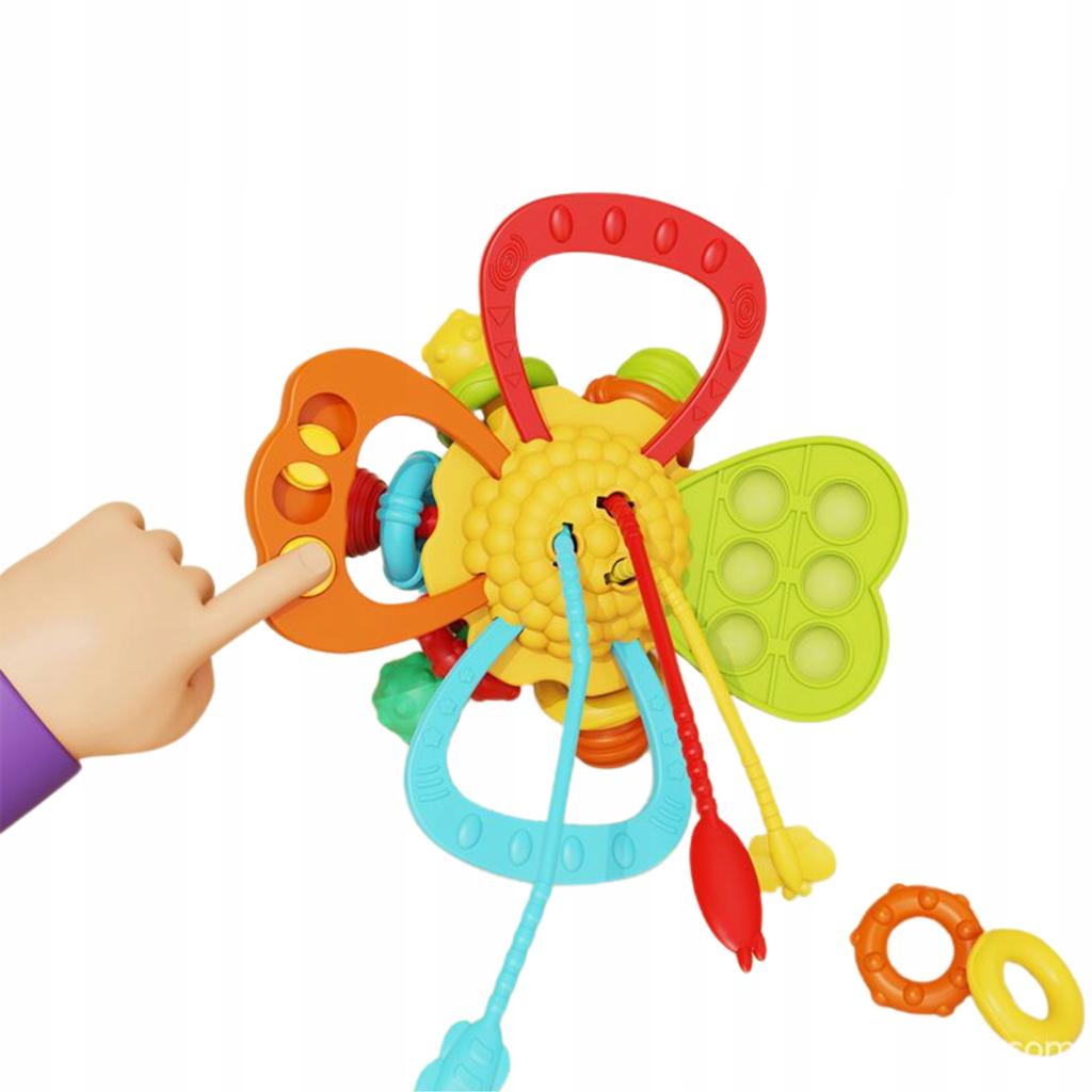 Colorful Anti-Stress Toy Sensory Teether Soft Ball With Accessories