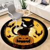 1PC Halloween Cat Office Round Area Rug,  Mat Suitable ForOffice, Under Office Chairs Bedroom Living Room Home Decor, Room Deco
