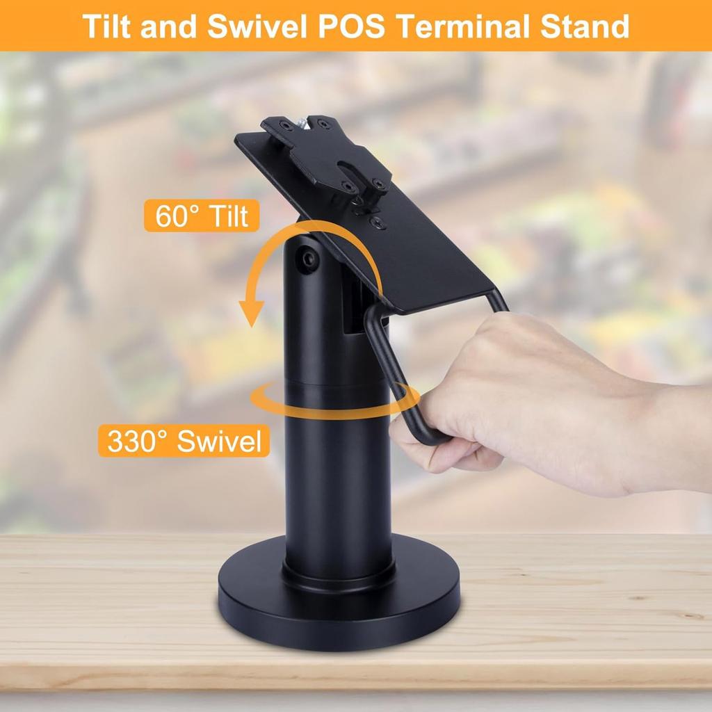 Heavy Duty Retail Terminals Stand With Thefts Prevention Screws Flexible Viewing Angled Quick Install Design