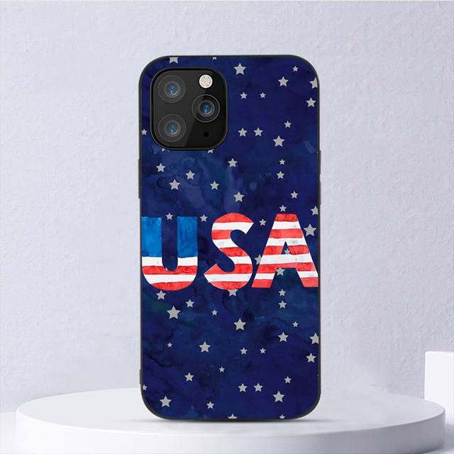 Etui na telefon z flagą USA dla iPhone'a 11 12 Mini 13 14 Pro Xs Max X 8 7 6s Plus 5 Se Xr Shell