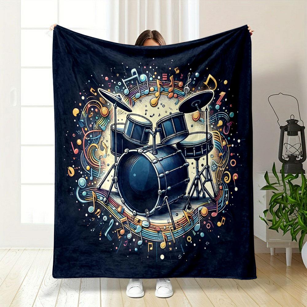 Drum Kit Melody Burst print blanket soft and cozy perfect for the living room bed sofa or a nap,gift