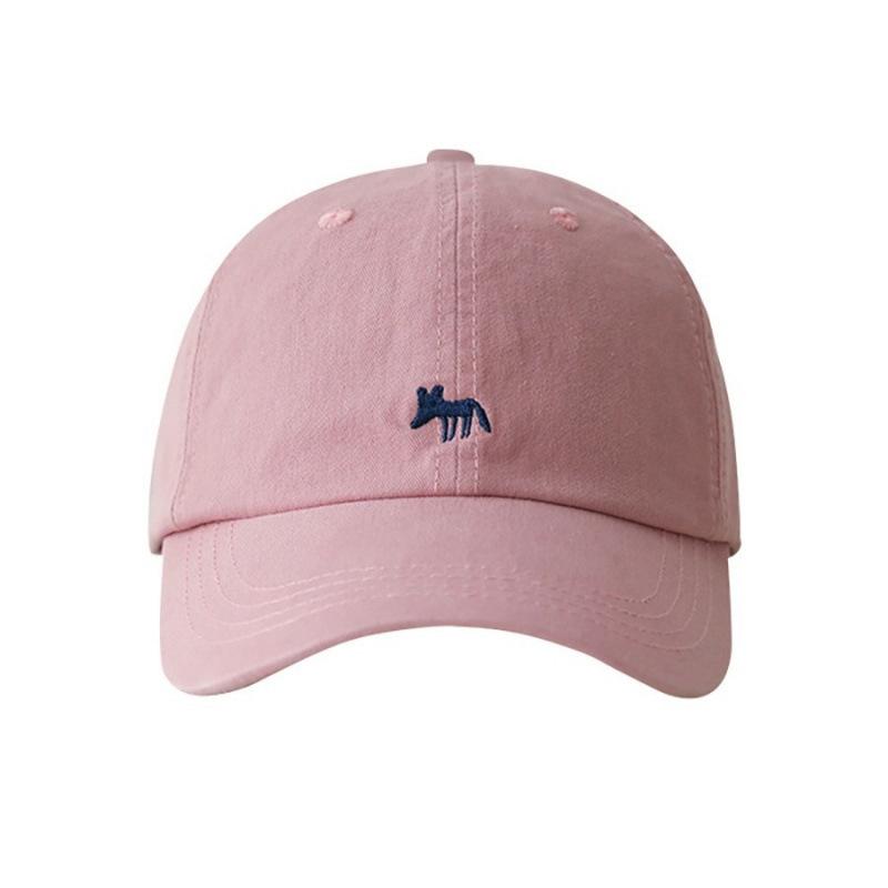 Little Fox Embroidered Baseball Cap Men's and Women's Spring and Summer Couples Sunscreen Sun Hat Soft Top Big Head Circumference Peaked Cap