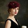 Klobouky Fedora Klobouk Fedora s mašlí Elegantní klobouček Pillbox Vintage čepice letušek Koktejlová událost