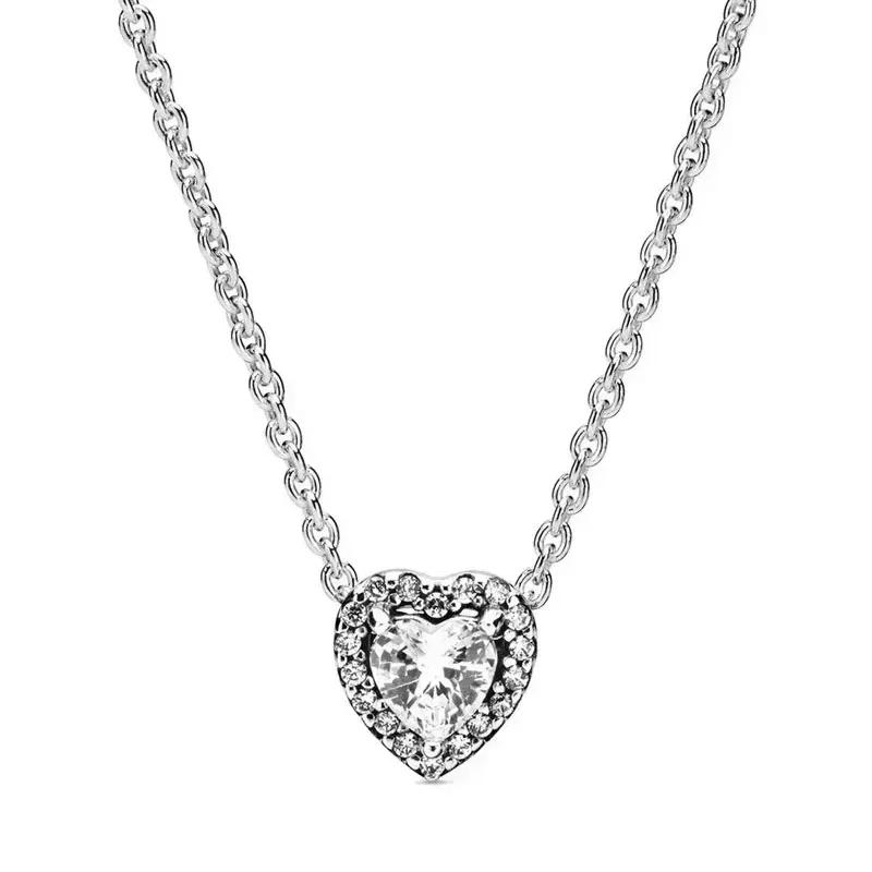 Collana a Cuore in Argento 925 Regalo di Natale Compleanno per Donne Gioielli Rotondi Lucidi Raffinati Fascino Classico Sorpresa