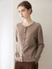 Women's 2026 Autumn/Winter Pure Cashmere Round Neck Cardigan - Single-Breasted, Commuter Style Sweater Jacket