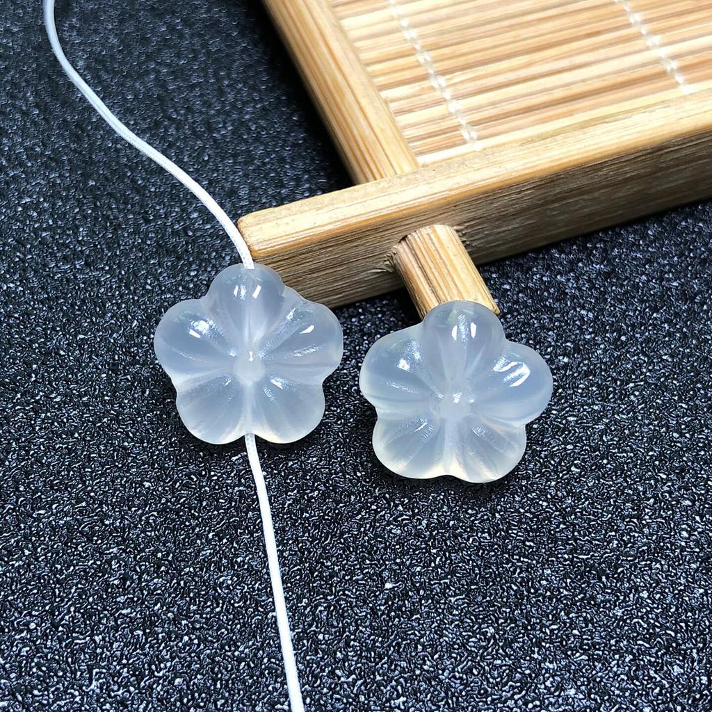 Lychee Frozen Plum Blossom Cloud Spacer Beads for DIY Jade Crystal Bracelets & Phone Chains