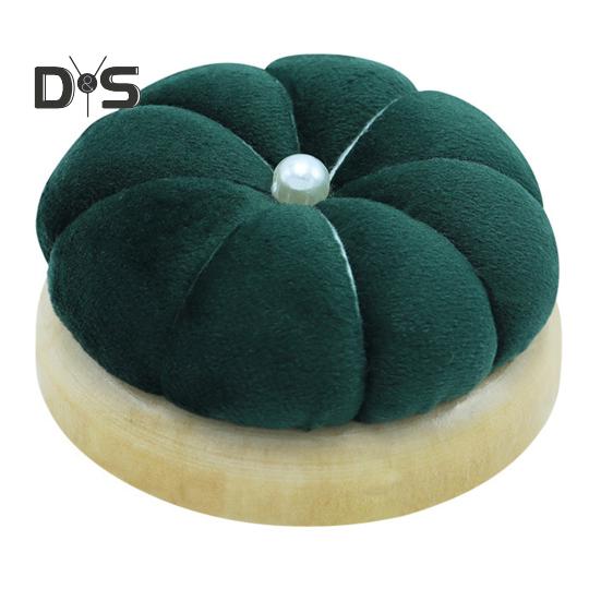 

Мягкая игольница в форме тыквы, игольница фланелевая с деревянной основой для швейных проектов своими руками темно-зеленого