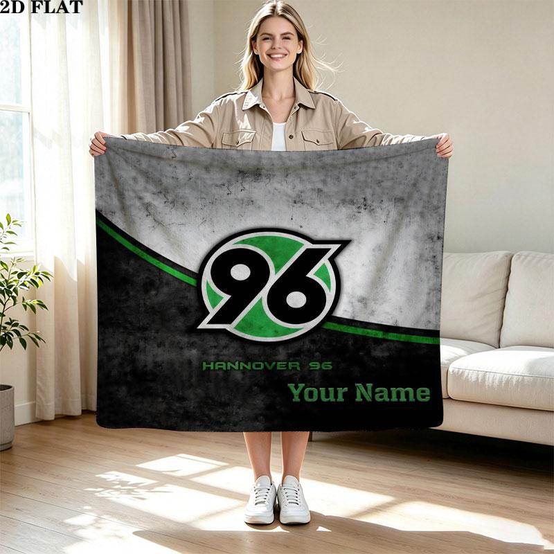 1PC Hannover 96 Custom Name Patterned Flannel Blanket Suitable For All Seasons for Home Decor Warmth and Comfort Gifts Holiday Present