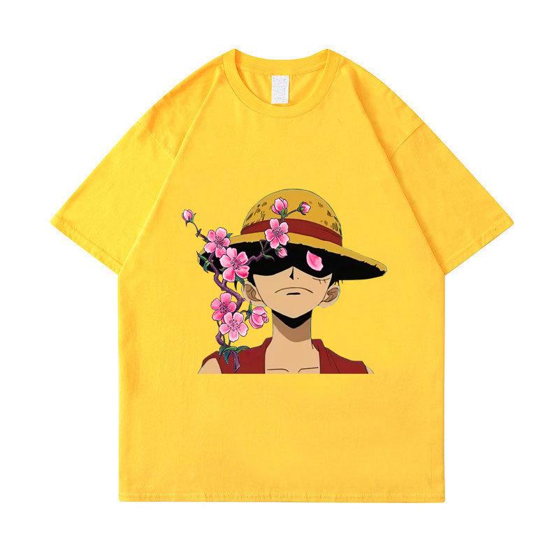 ONE PIECE Luffy Women Men Summer T-shirt Harajuku Anime Tops Tees Shirt Cotton Casual Cartoon Short-Sleeves Summer Tshirts Streetwear