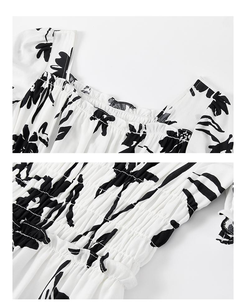 Printed drawstring dress