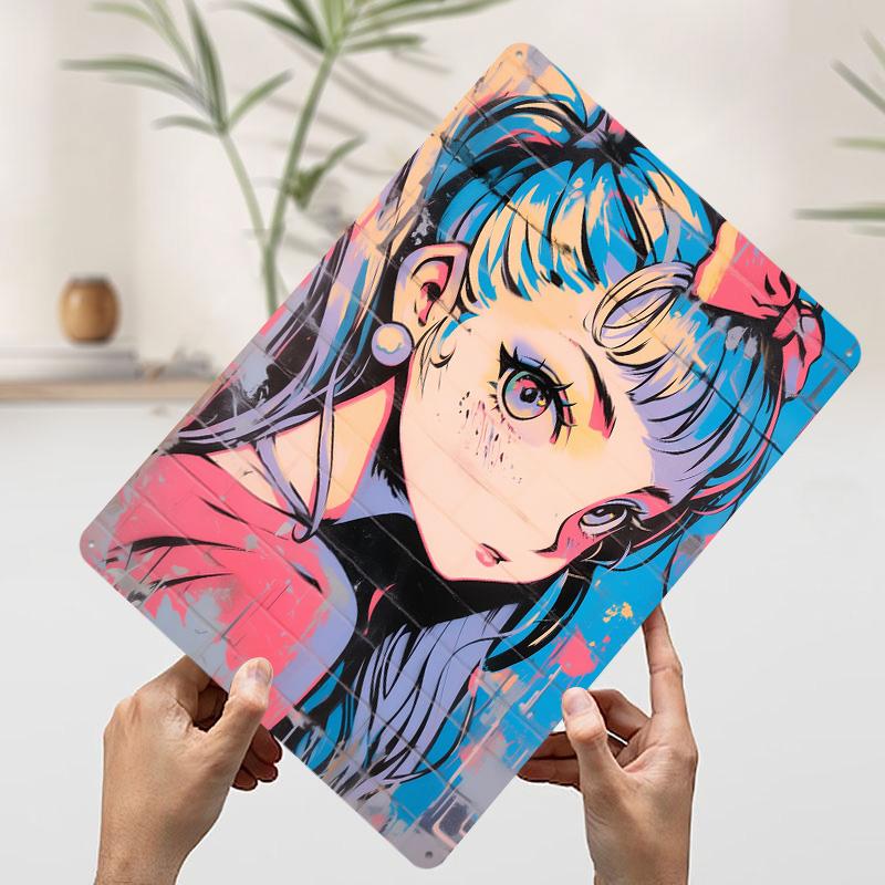 Anime Girl Graffiti Tinplate Poster Customized Wall Art Vintage Metal Signs Retro Tin Plaque for Living Room Decoration House