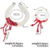 SHIXIN Retro Red Crystal Imitation Pearl Choker Necklace Bracelet Jewelry Set Women Sexy Gothic Party Halloween Accessories