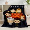 1PC Friends Cartoon Characters Flannel Blanket Gift, Suitable for Both Men And Women, Soft Ideal for Beds And Sofa, Birthday Or Christmas Gift
