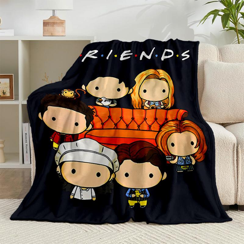 1PC Friends Cartoon Characters Flannel Blanket Gift, Suitable for Both Men And Women, Soft Ideal for Beds And Sofa, Birthday Or Christmas Gift